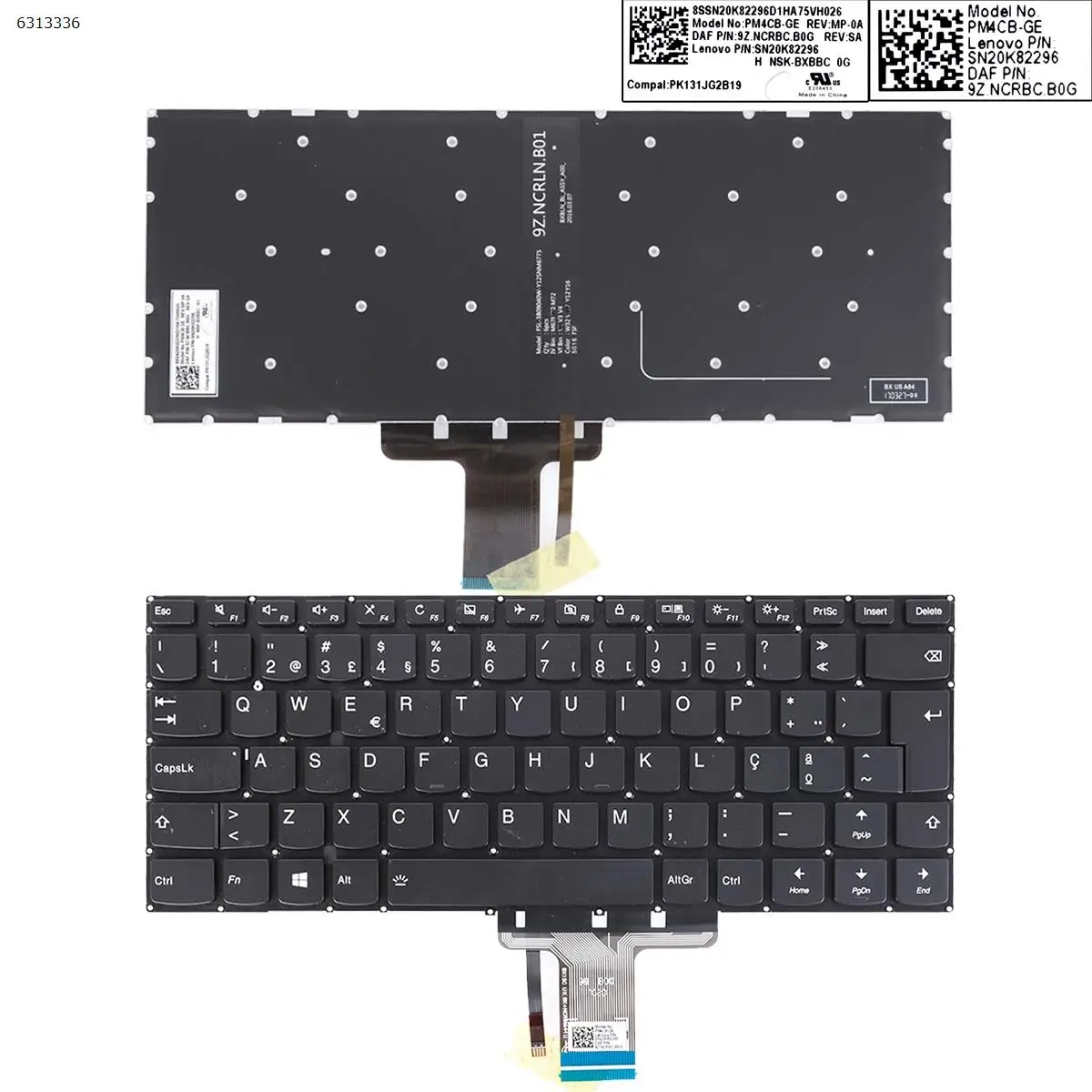 

PO Клавиатура для ноутбука Lenovo Yoga 510-14ISK 510-14IKB 510S-14IKB 510S-14IKB 510S-14ISK черная подсветка без рамки фольга