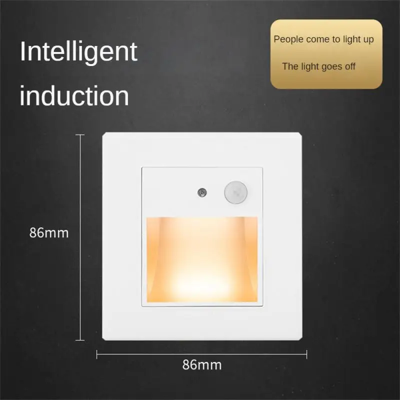 

Wall Lamps Sensor Nightlight Recessed Stairs Led Light Intelligent Sconce for Foyer Ladder Corridor Balcony Room Decor