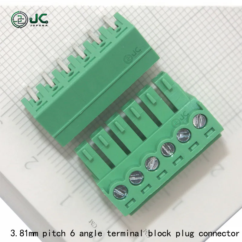 

WJ15EDGK-6P 5Couples 3.81mm Pitch 6 Pin Angle Screw Pluggable Terminal Block Plug Connector