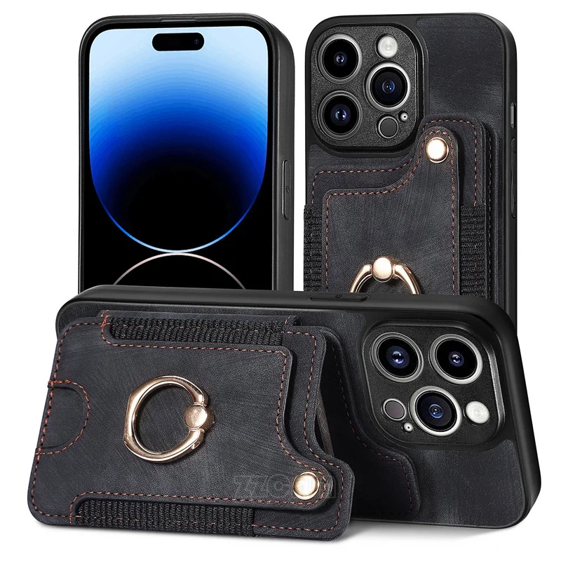 

RFID Blocking Case for Samsung Galaxy S23 Ultra 5G S22 Plus S21 S20 FE S10E S9 S8 Cover Leather Card Slots Ring Kickstand Holder