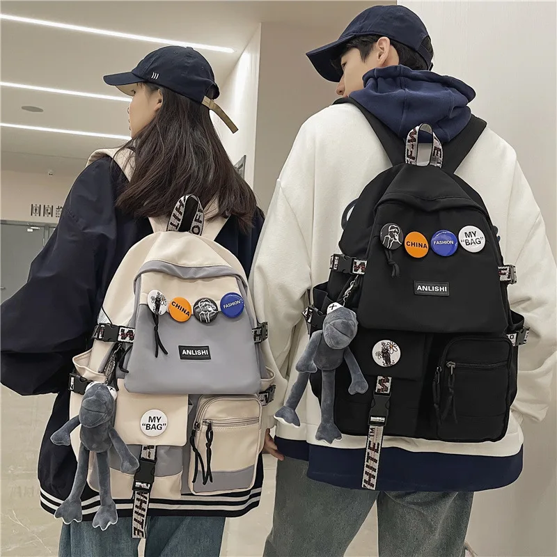 

Korean Female School Large 2022 School Backpack Harajuku Women Tooling Teens Backpacks Fashion New For Men Student Capacity Bags
