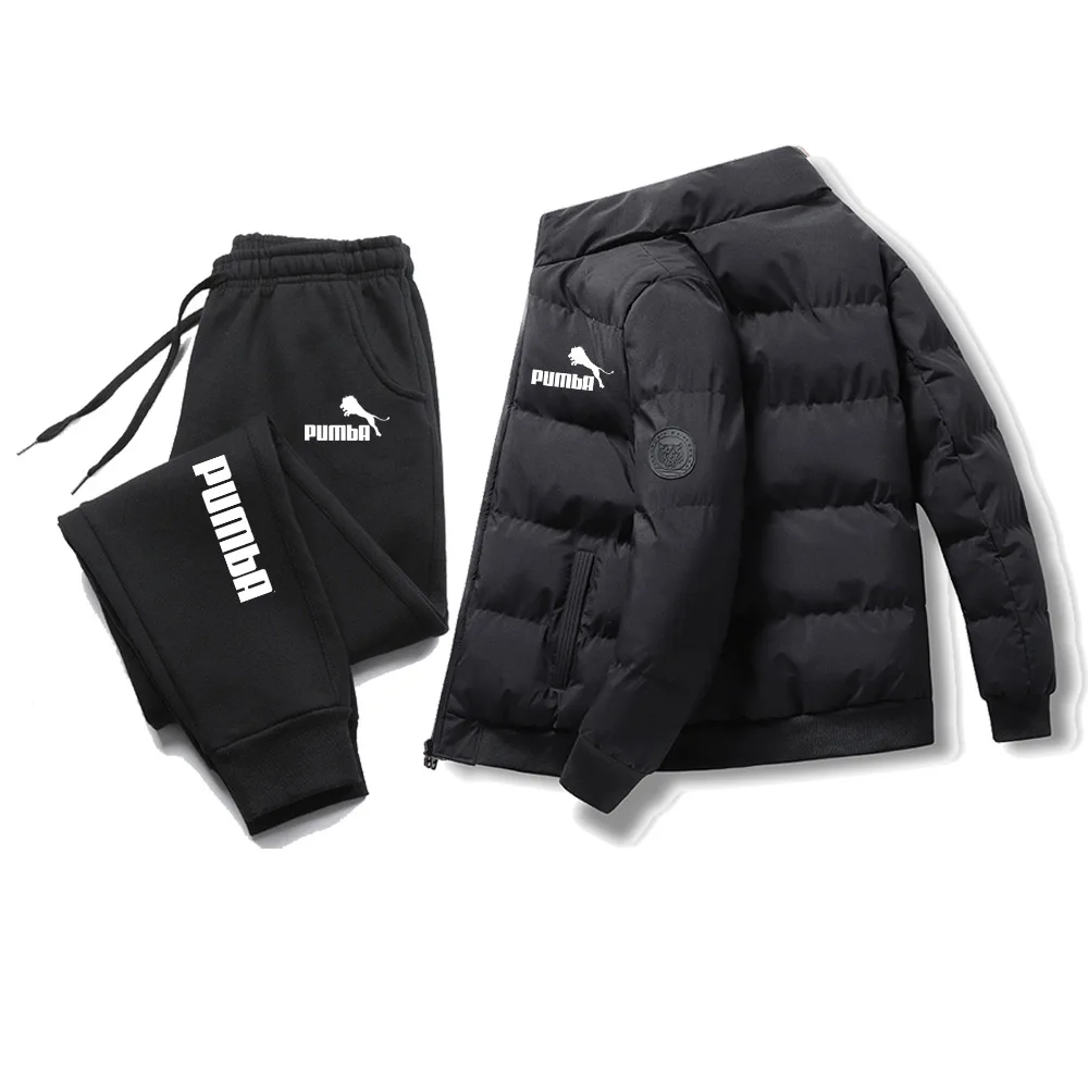 

Discovery Channel's new men's Winter Warm Thermal Trousers+jacket stand-up collar winter jacket warm and thickened simple jacket
