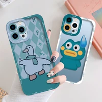 funny frog phone cover for iphone 13 12 mini 11 pro max xs x xr 7 8 plus se 2020 2022 transparent soft tpu protection cases duck