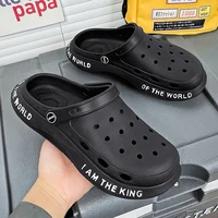 mens clogs thick bottom summer beach sandals men casual outdoor hole shoes non slip home garden flat slippers size 39 45