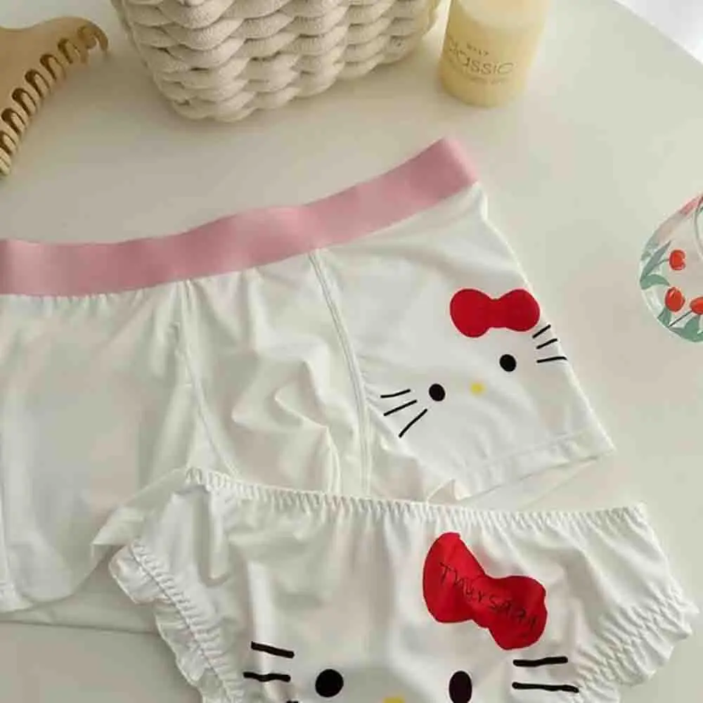 Фото Мужское и женское нижнее белье Sanrio Cinnamoroll Kuromi для пар, милые женские трусы с мультяшным рисунком, модные, сладкие, в стиле аниме, треугольные трусы, подарок №2