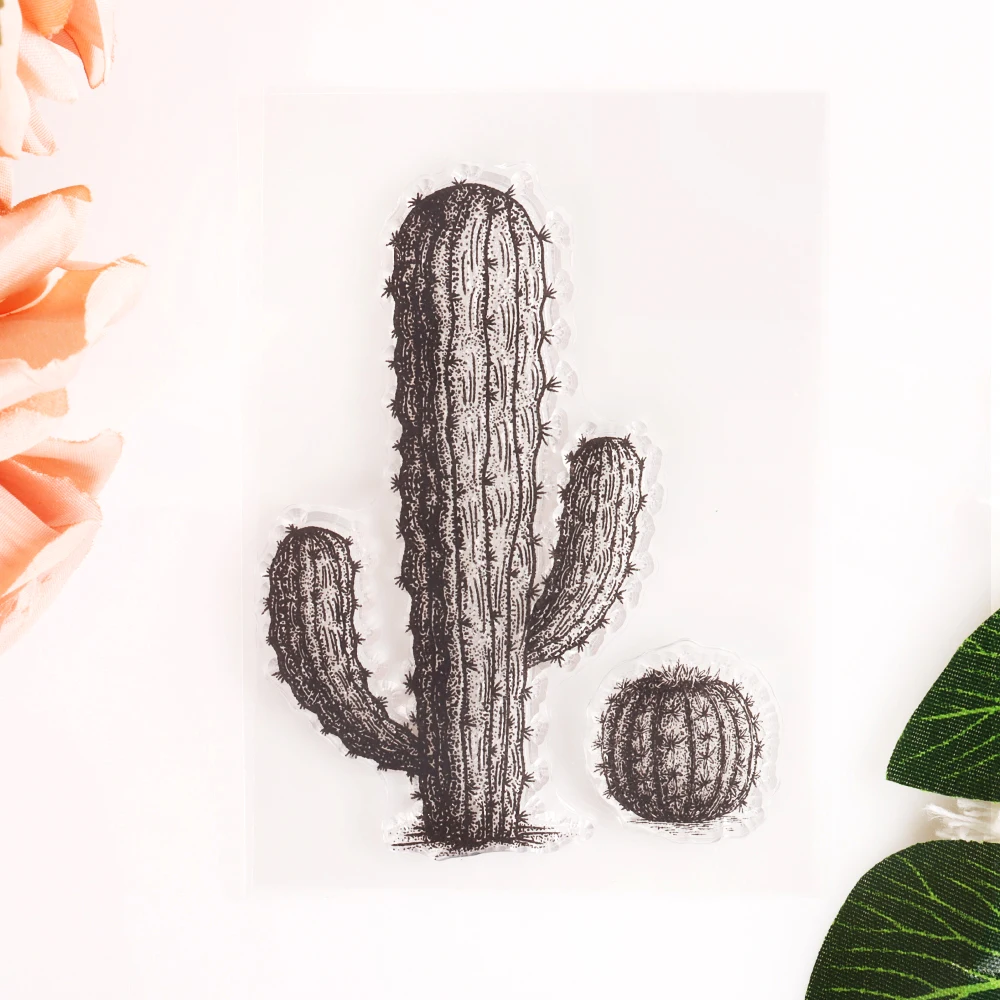 Винтажные мини-штампы с милыми растениями из прозрачного силикона для