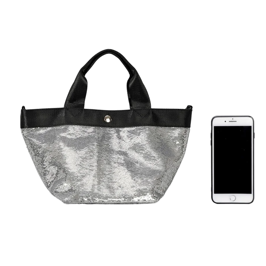 Vintage Shiny Sequin Crossbody Bag for Women, Large Capacity Shoulder Handbag