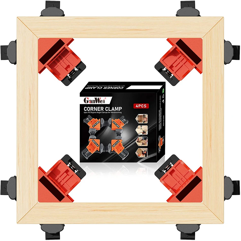 

4PCS Corner Clamps Woodworking Multifunction Fast Adjustable Quick Loaded Board Clip With 120/90/60 Degrees Clamp Accessories