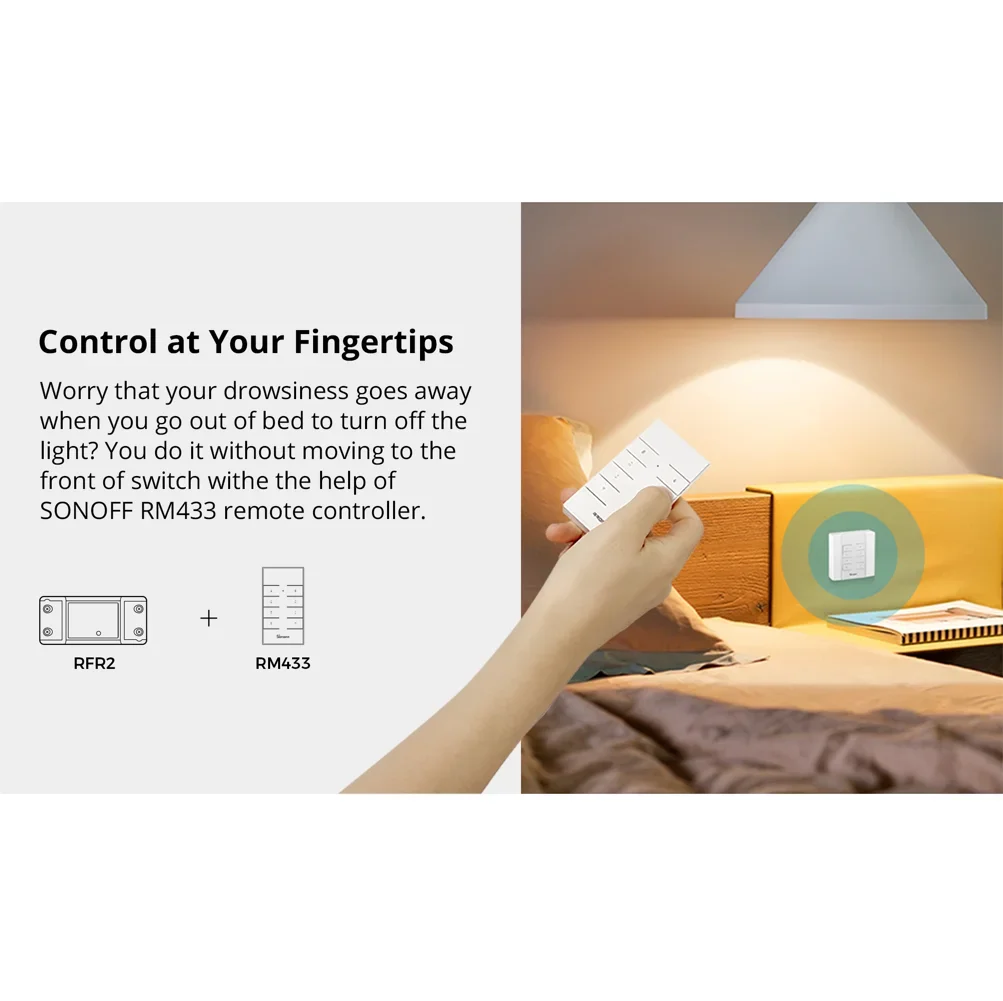 Фото Розетки SONOFF RFR2 Wi-Fi выключатель Moudle DIY Wi-Fi/433 МГц RF пульт дистанционного управления переключатель умный дом автоматизация работает с sonoff RM433 №5