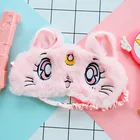 Вечерние, модные, милые, розовые, 3D, кошачья маска для сна, натуральная маска для сна, маска для глаз, тени, накладки для глаз, женская, для девочек, дорожная повязка на глаза