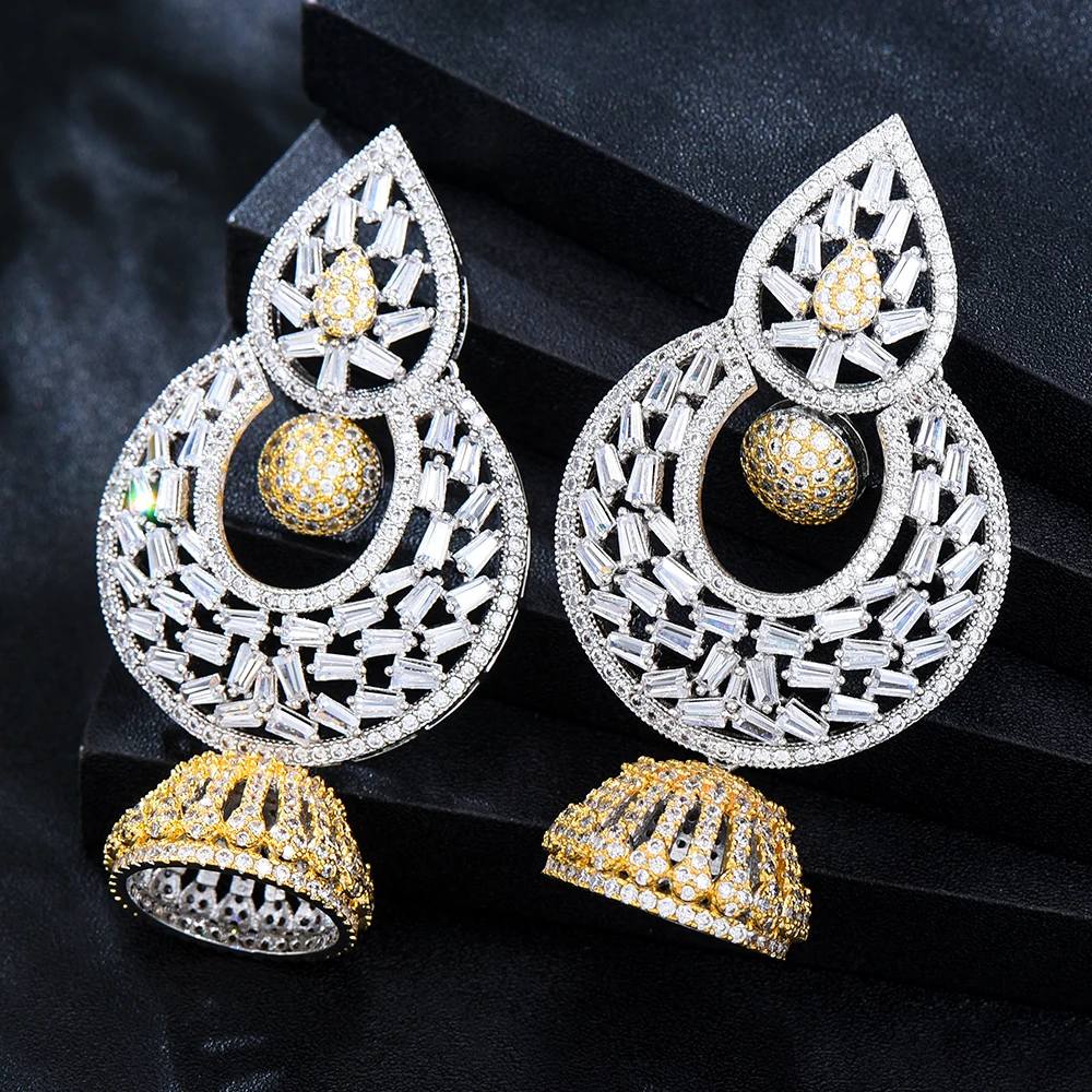 GODKI Роскошные африканские висячие серьги с листом для женщин Свадебные фианитами