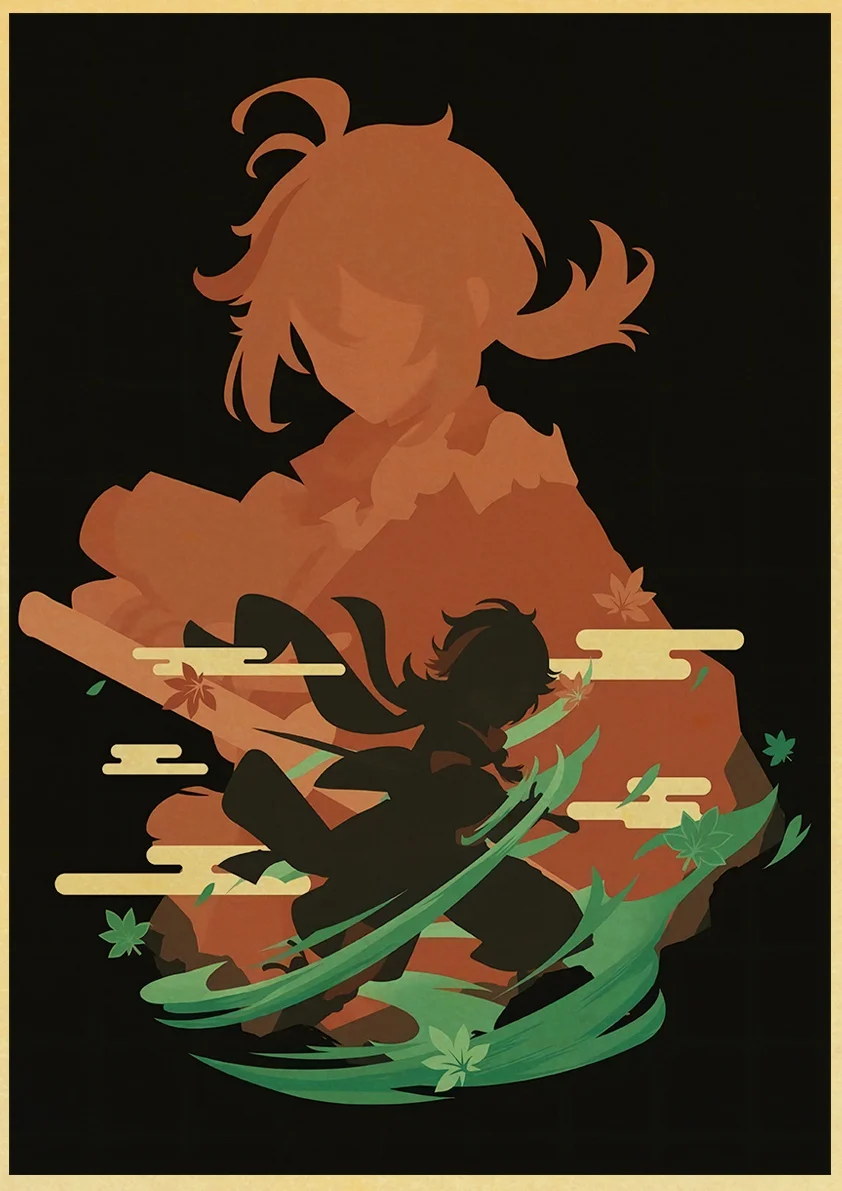 Постеры Genshin Impact Ganyu Hutao snapseed