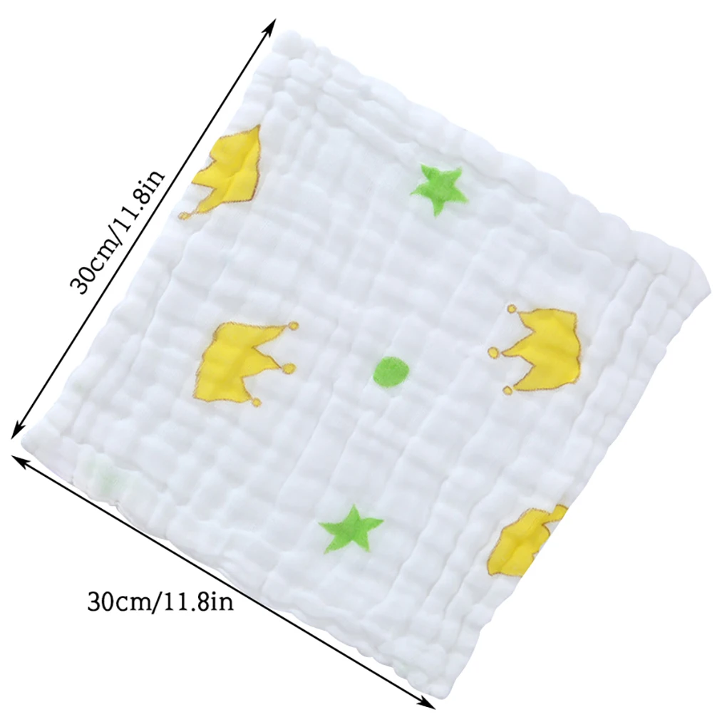 30*30cm Baby Saliva Towels 6 Layer Cotton Gauze Burp Cloth Cartoon Newborn Square Absorbent Feeding Bibs Washcloth Handkerchief images - 6