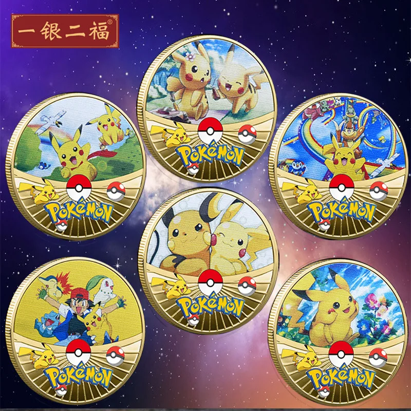 

Japanese cartoon animation Pokemon Pikachu 25th anniversary commemorative coins