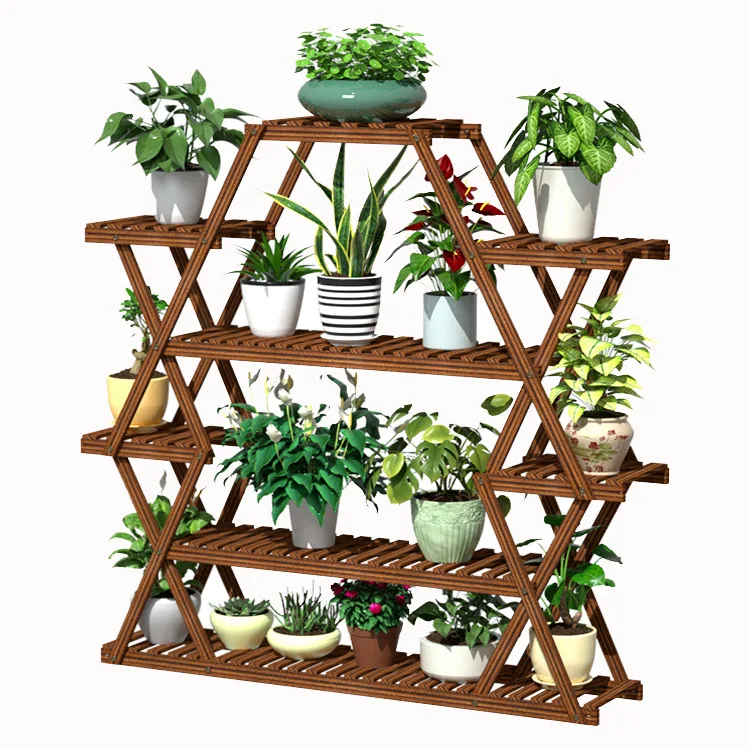 

Stable Load-bearing Balcony Flower Rack Solid Pine Indoor Multi-layer Solid Wood Living Room Household Storage Rack