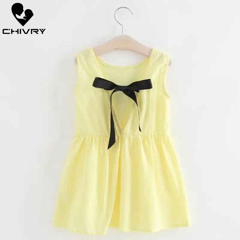 Детские летние платья детское платье без рукавов для маленькой девочки с