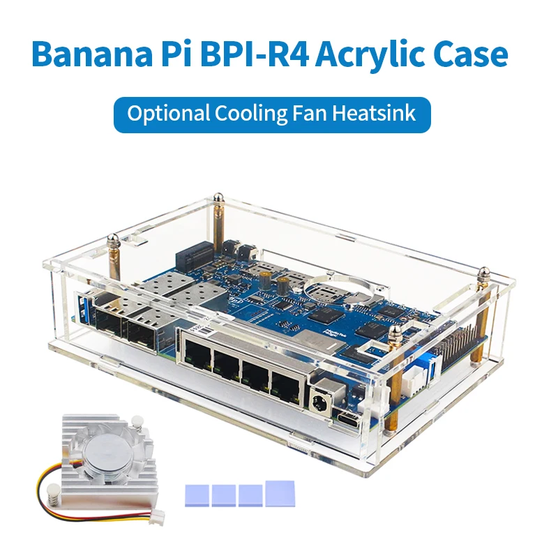 Акриловая модель для бананов Pi R4 прозрачная оболочка дополнительный радиатор