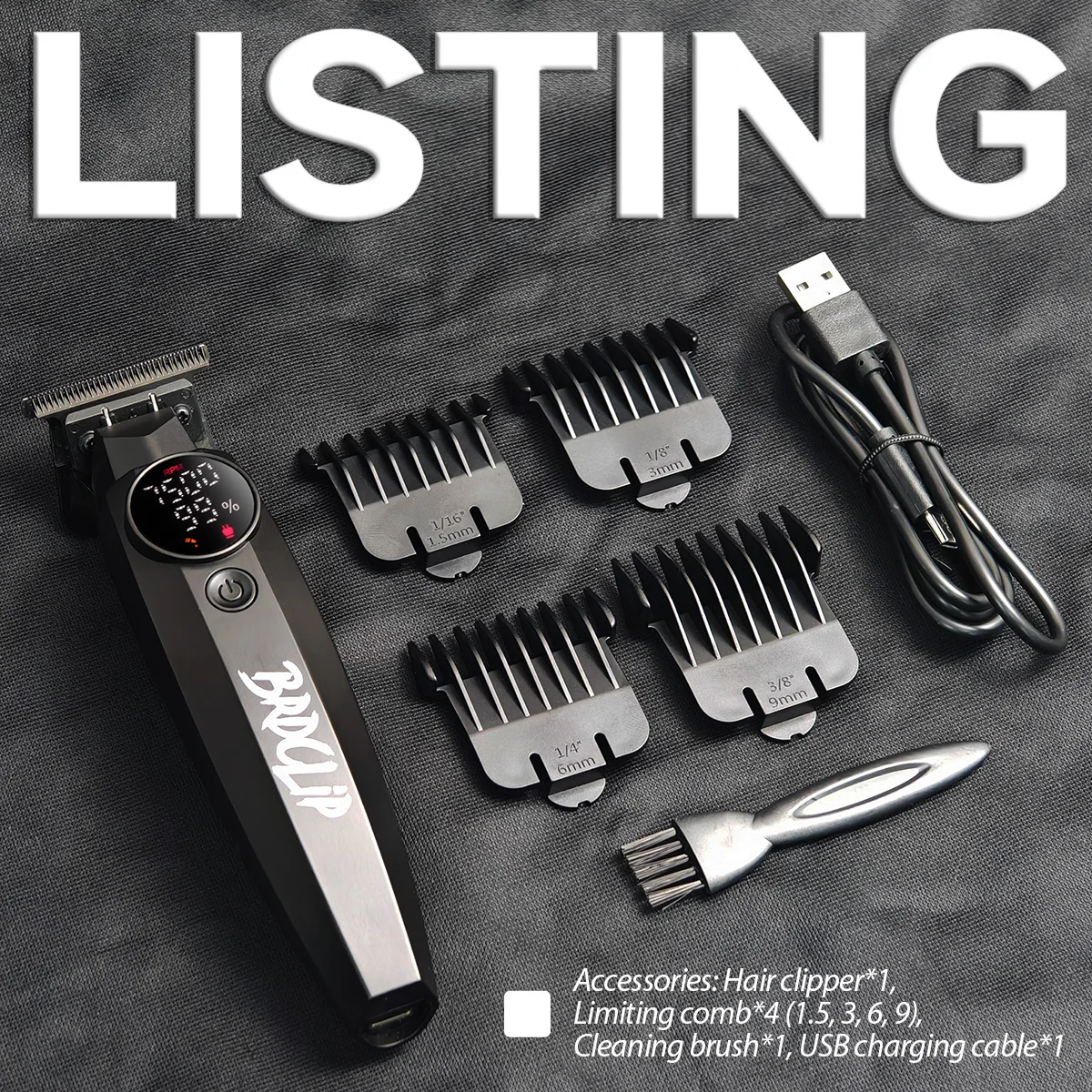 Беспроводная Машинка для стрижки волос с ЖК-дисплеем 7500 об./мин.