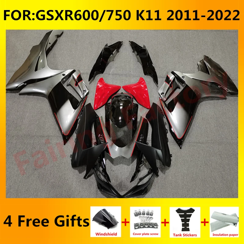 

Fairing kit for GSXR600 750 GSXR 600 GSX-R750 K11 2011 2012 2013 2014 2015 2016 2017 2018 2019 2020 2021 Fairings set grey black