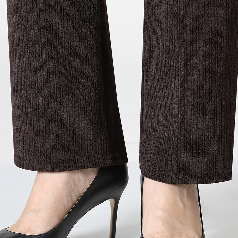 Эластичные Прямые Брюки С Высокой Талией Для Женщин