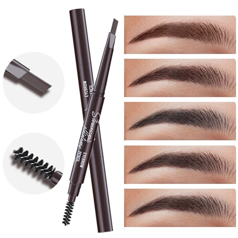 

5 Color Waterproof Eyebrow Pencil Long-lasting Double Head Triangle Eyebrow Tattoo Pen Brown Brow Tint Cosmetic Makeup Tools