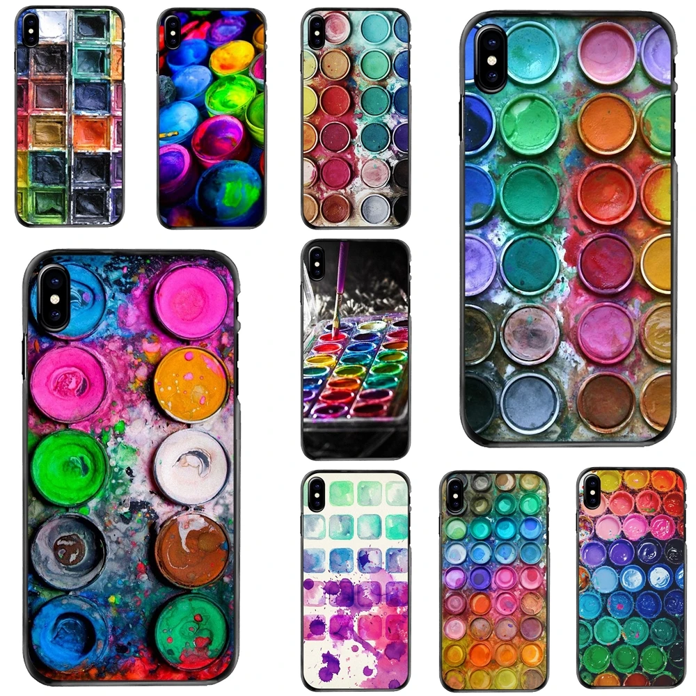 

Watercolor Set Paint Box Pastel Hard Phone Shell Case For Apple iPhone 11 12 13 14 Pro MAX Mini 5 5S SE 6 6S 7 8 Plus 10 X XR XS