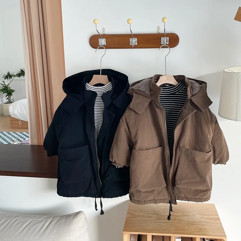 

2022 New Fashion Winter Boys' Cotton Padded Jacket Children's Coat Thickened Warm Thick Coat Coat