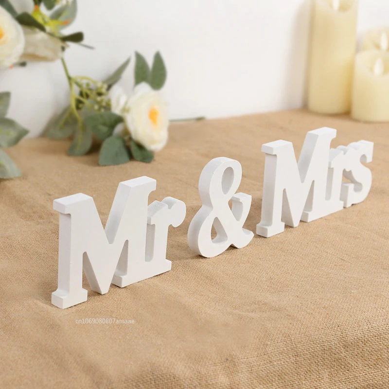 3 шт./компл. деревянная вывеска с белыми буквами Мистер и миссис для свадебного