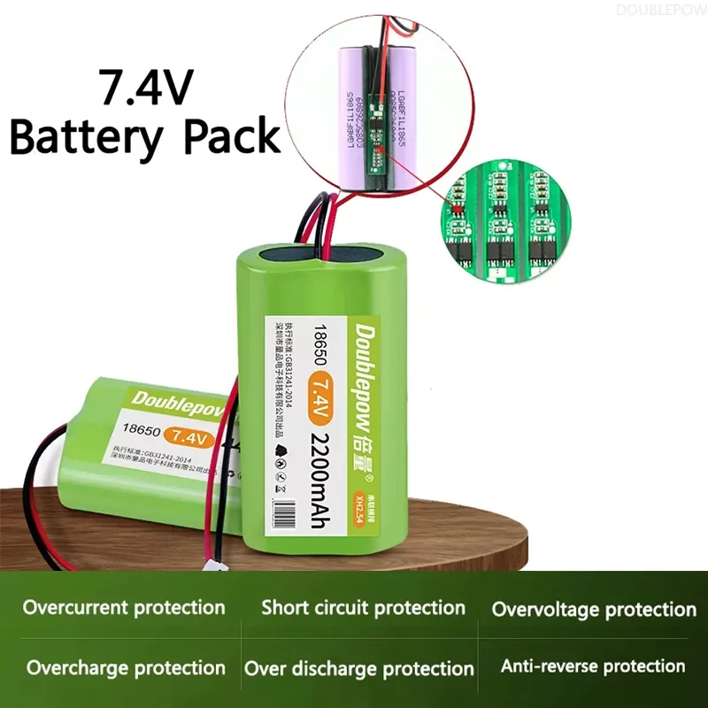 

18650 7.4V Lithium Battery Pack 2200mAh 3000mAh 3500mAh Rechargeable Battery For Megaphone Speaker Protection Board