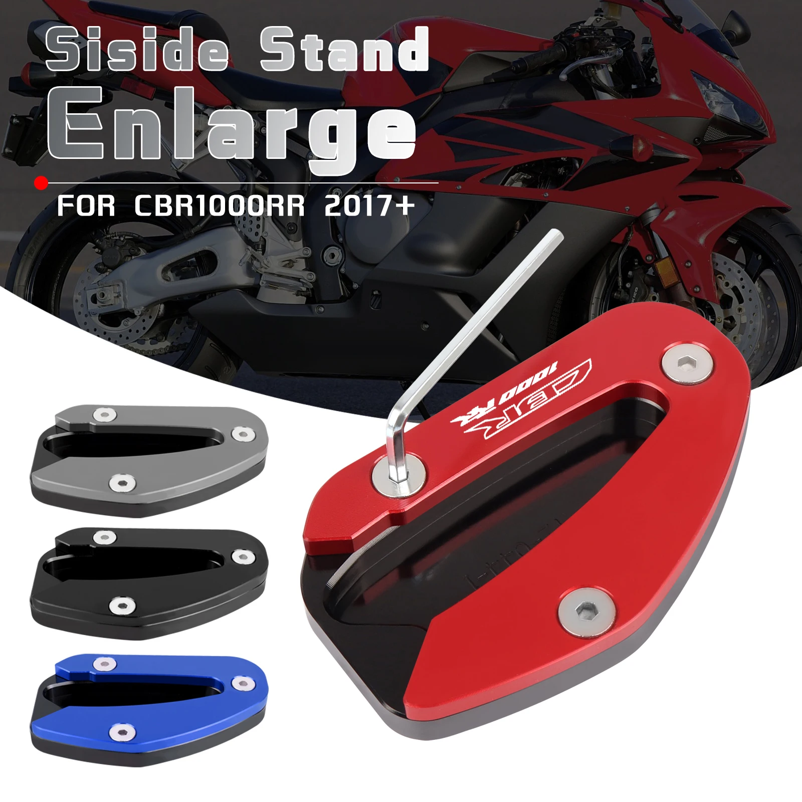 

Подставка для мотоцикла CNC с увеличительной пластиной, боковая подставка, удлинитель для HONDA CBR1000RR SP1 CBR 1000RR CBR 1000 RR 2017-2021