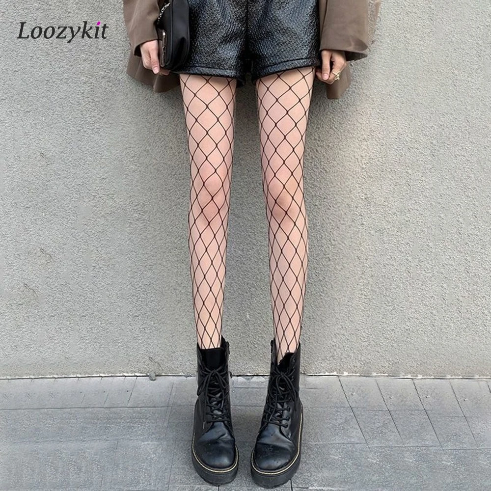 Black White Sexy Women's Long Fishnet Body Stockings Fish Net Pantyhose Mesh Nylon Tights Lingerie Skin Thigh High Waist Hosiery