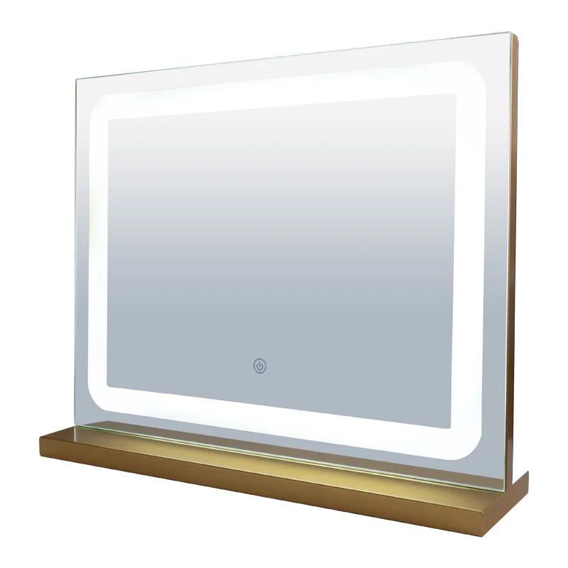 

28X24 inch Lighted Makeup Mirror Metal Frame Mirror Vanity Makeup Mirror with Light Strip Smart Touch Control 3 Colors