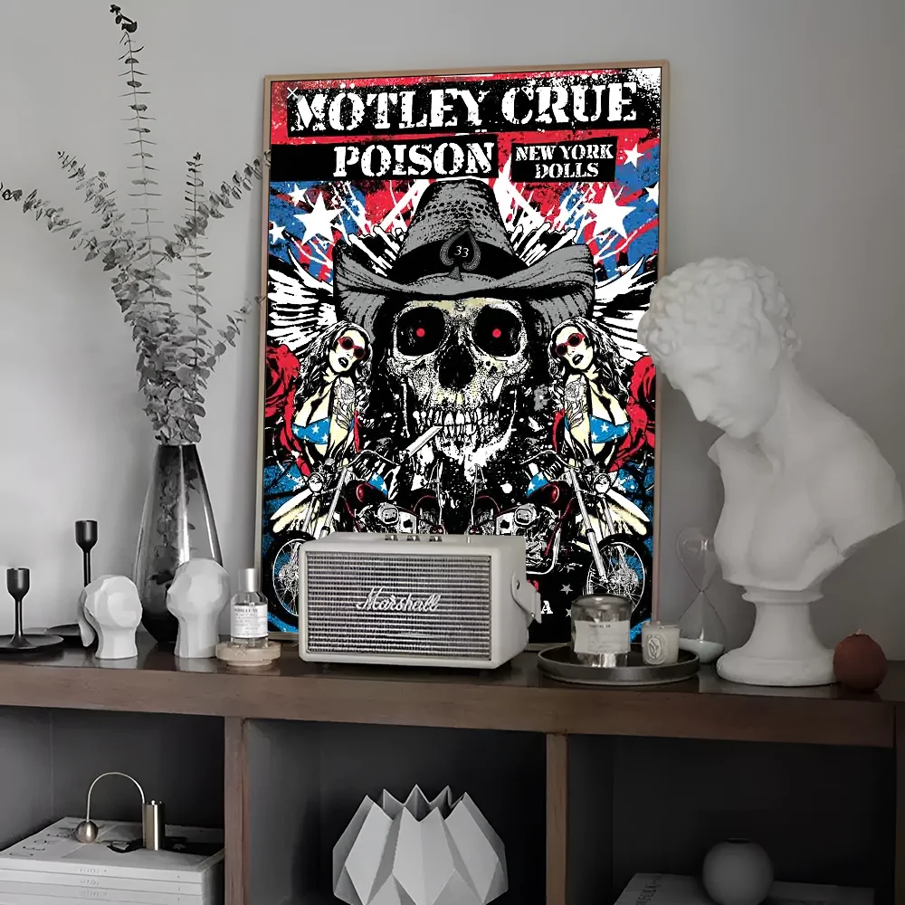 Motley C-crues Rock Whitepaper постер HD качественный настенная живопись кабинет Настенный