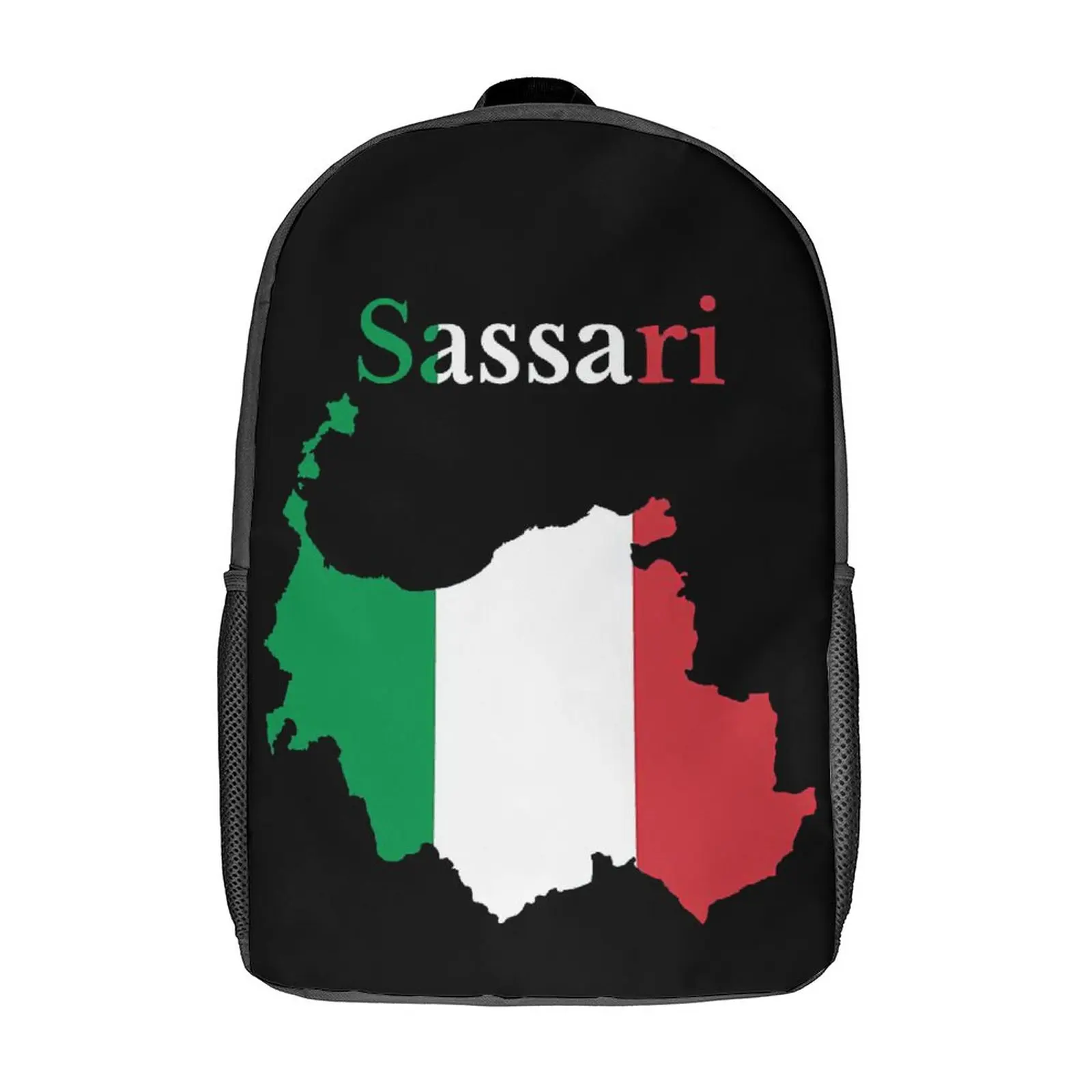 

17 Inch Shoulder Backpack Province of Sassari Map Italian Province Secure Funny Graphic Cozy Schools Field Pack