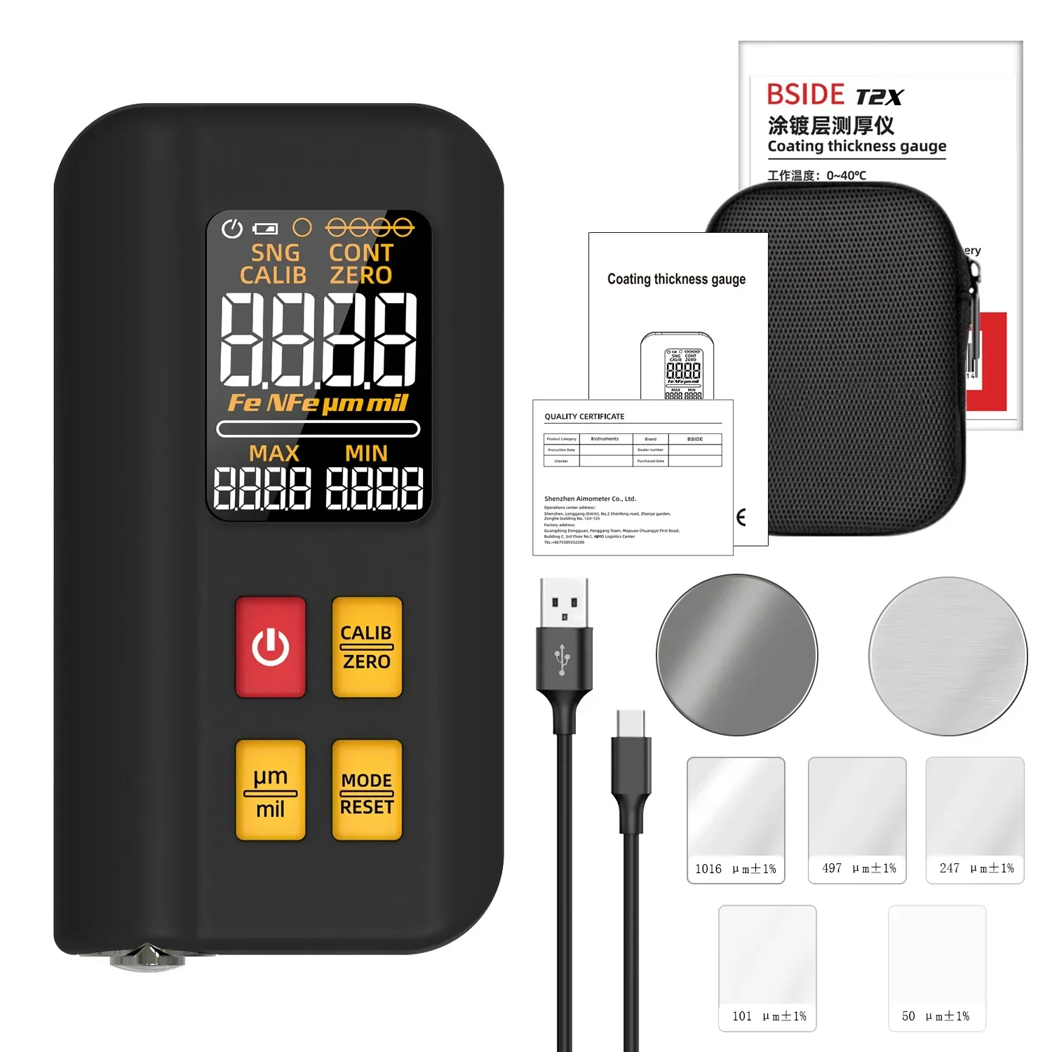 

Толщиномер покрытий BSIDE T2