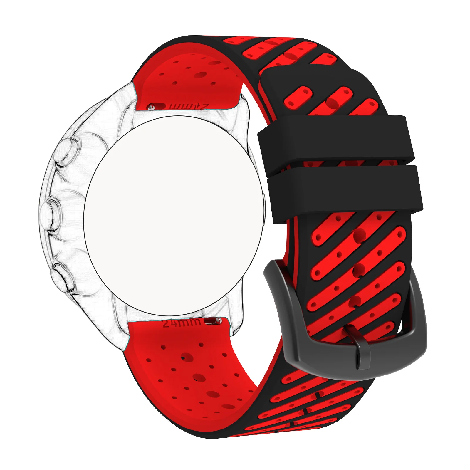 Роскошный силиконовый ремешок 24 мм для TicWatch Pro 5, спортивный браслет с системой Easyfit для умных часов TicWatch Pro 5. (art.: 3920dce005f3b) - 3920dce005f3b