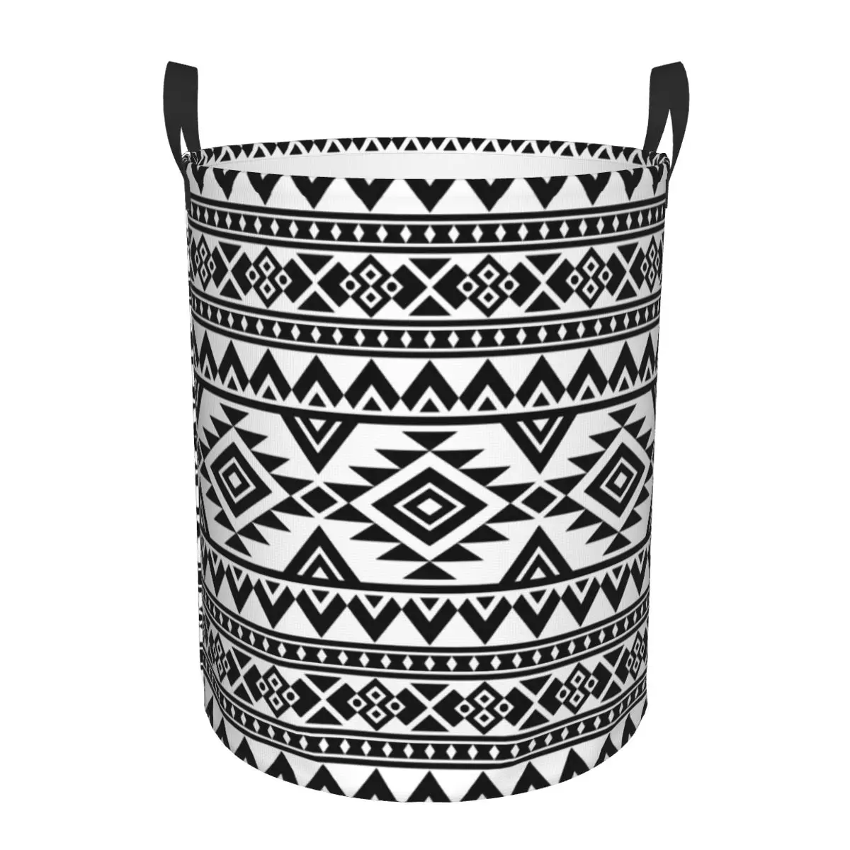 

Foldable Laundry Basket for Dirty Clothes Black And White Tribal Pattern Storage Hamper Kids Baby Home Organizer