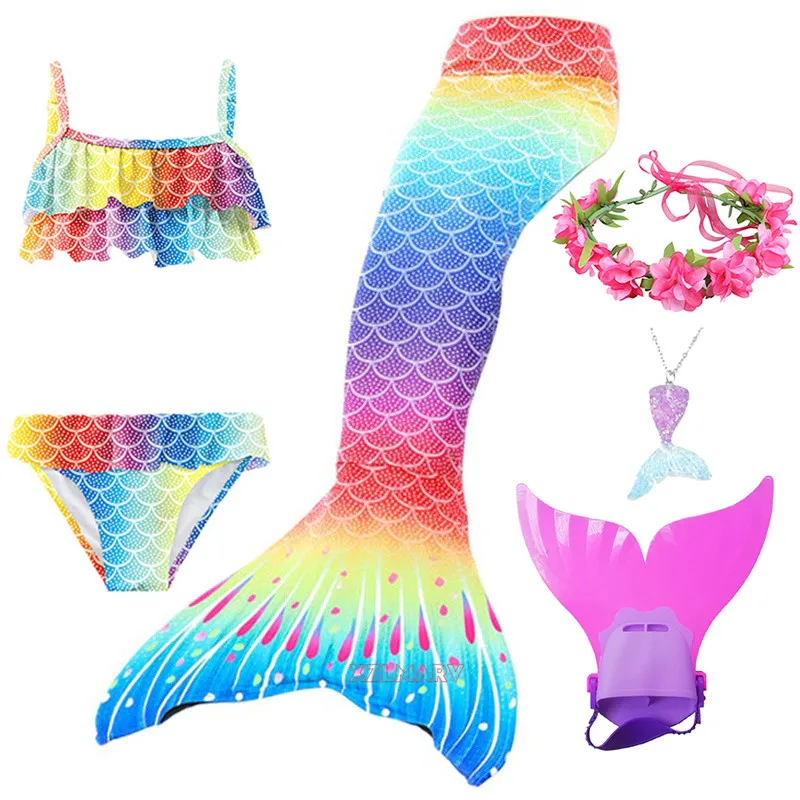 

Girls Mermaid Tails Costume Halloween Party Cosplay Costumes Little Mermaid Kids Children Christmas Swimsuit Bikini Bathing Suit