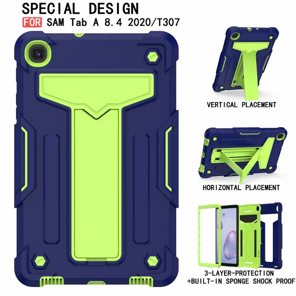 

Tablet Cover For Samsung Galaxy Tab A 8.4" 2020 T307 SM-T307U Shockproof Armor Heavy Protective Rugged Duty Stand Case