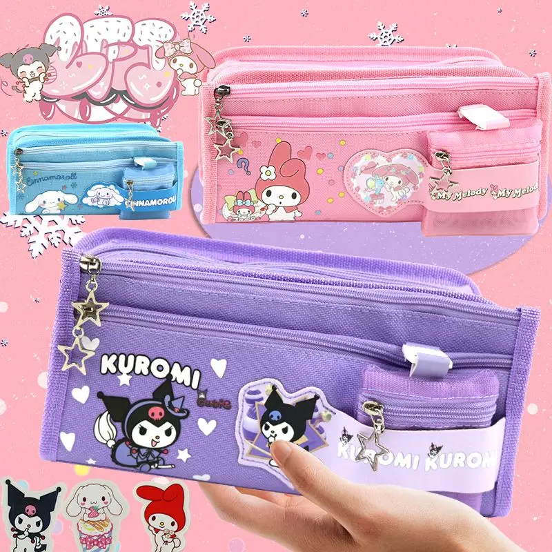 

Sanrio аниме мультфильм карандаш рандаш большой емкости Kulomi рулон корицы Мелодия пенал для девочек Кошелек для монет милые ученики оптовая продажа