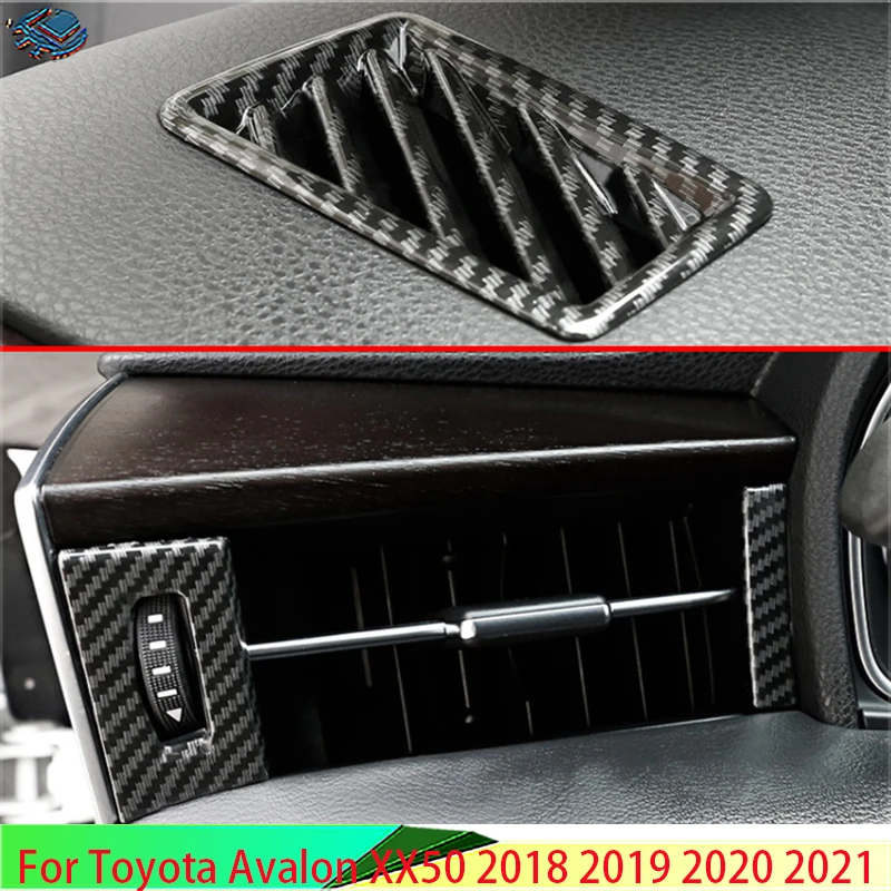 

For Toyota Avalon XX50 2018-2021 Carbon Fibre Style Air Vent Outlet Cover Dashboard Trim Bezel Frame Molding Garnish Accent