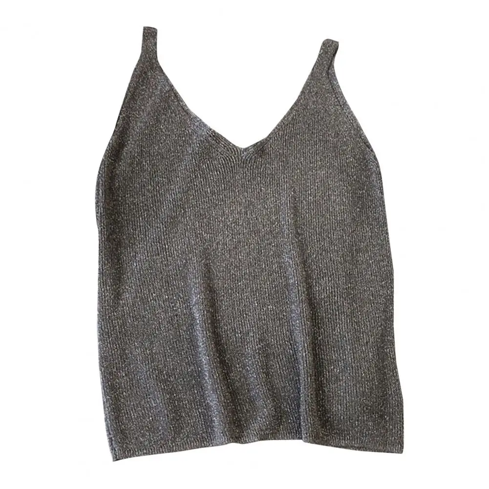 Женская Трикотажная майка без рукавов с V-образным вырезом