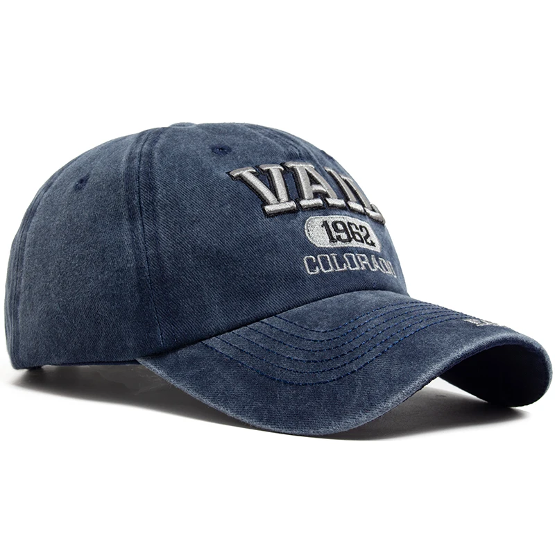 Бейсболка мужская с вышивкой Модная хлопковая кепка V-образным вырезом мягким