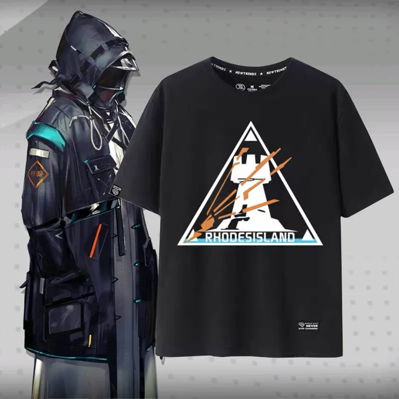 

Костюм для косплея arknight из игры, модная свободная футболка с принтом доктора, топ с коротким рукавом, унисекс, одежда для пары, для подростко...