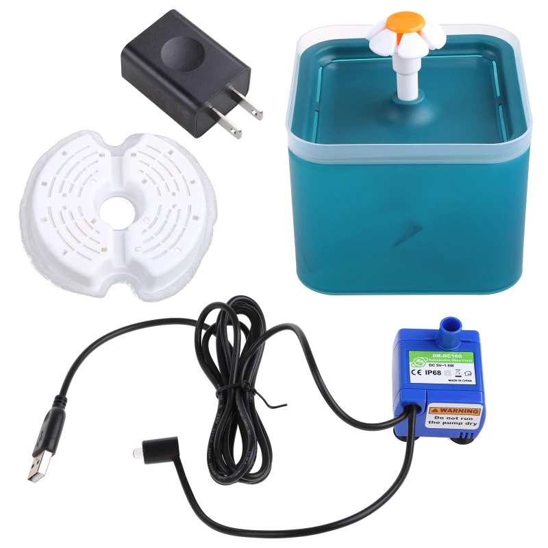 

Водяные фонтаны для кошек, бесшумный дозатор воды для собак, емкость 2 л, четыре слоя, фильтрация и циркуляция