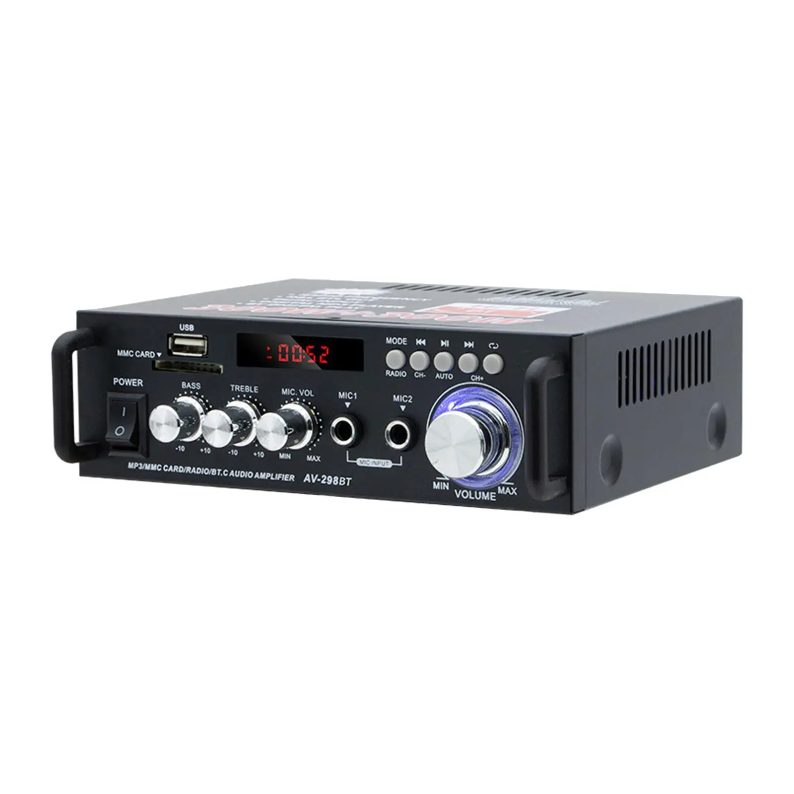 

Stereo Amplifier US Adapter Plug Connect Two Audio Sources 120W FM Dual Channel for TV Speakers Laptop Audio System Home Theater