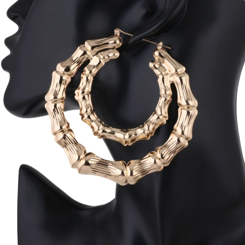 

Punk Vintage Double Layer Big Hoop Earrings Europe and America Trending Jewelry Women Unique Exaggeration Designer Earrings New