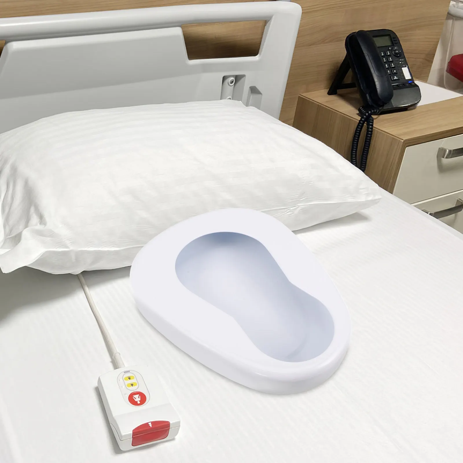 Фото Портативный металлический туалетный горшок для лежачих больных: эргономичный, непроливаемый, легко моется, легкий, для ухода за пожилыми людьми №1