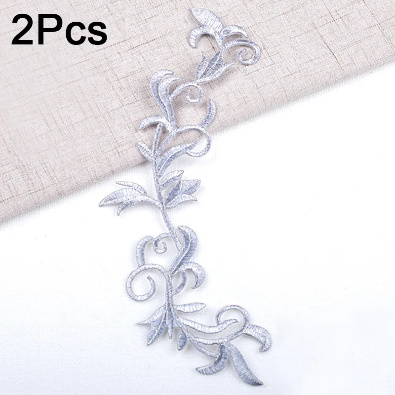 1 пара золотых и серебряных вышитых нашивок Цветочная аппликация железная