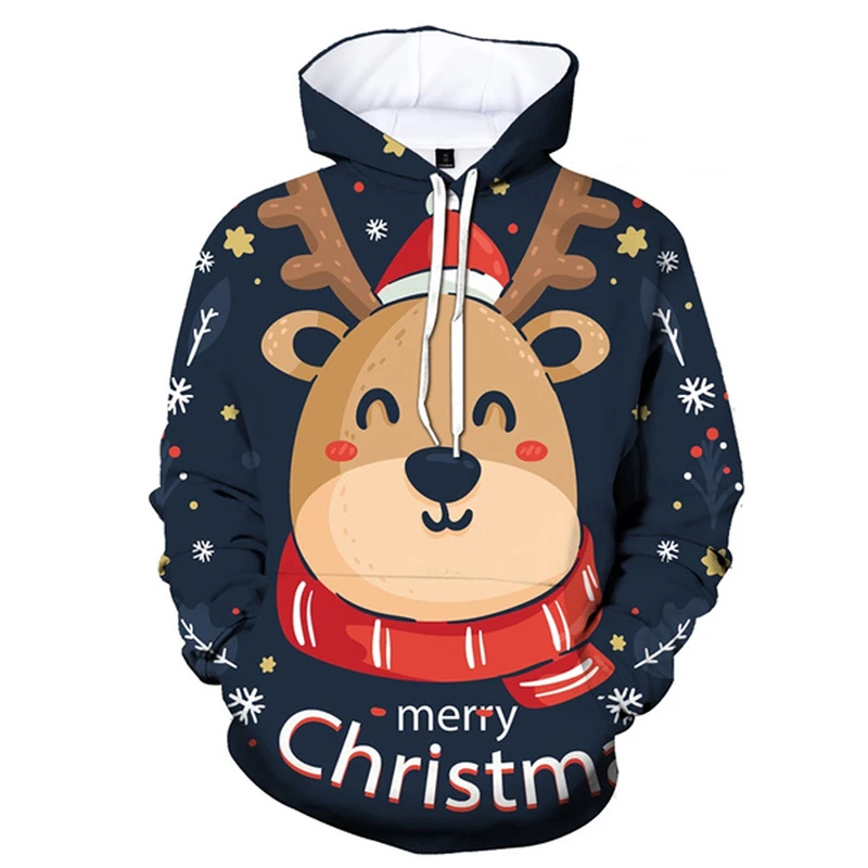 

Autumn Winter Christmas Snowman Christmas Deer 3D Printed Hoodie Unisex Personality Casual Sport Hooded Children's Clothing Tops